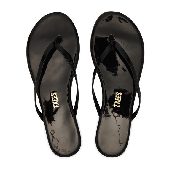 TKEES Glosses Flip Flop Black Classic Beach Vacation Minimalist Women's 8 - Picture 1 of 9